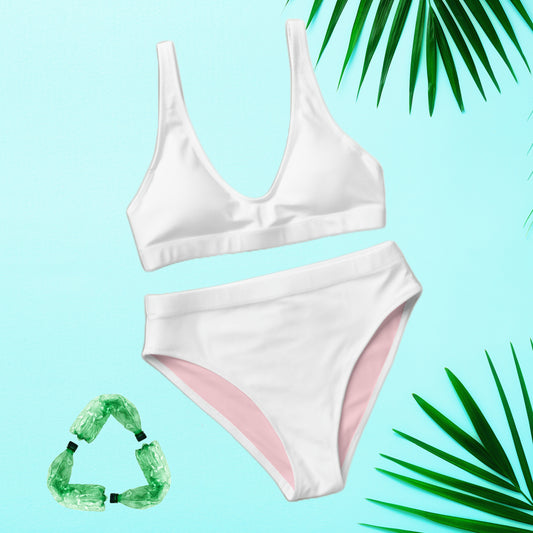 White-pink Recycled sport bikini set