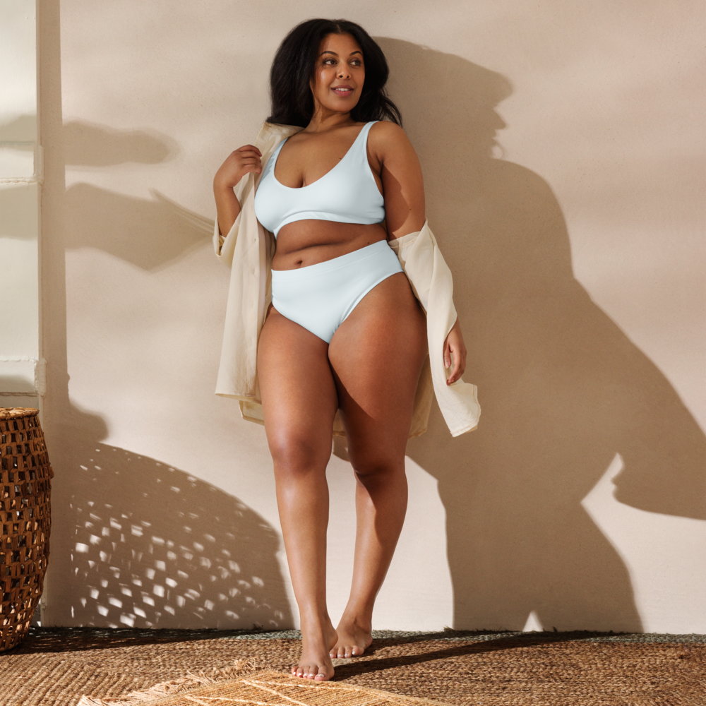 Azure light blue Recycled high-waisted bikini set