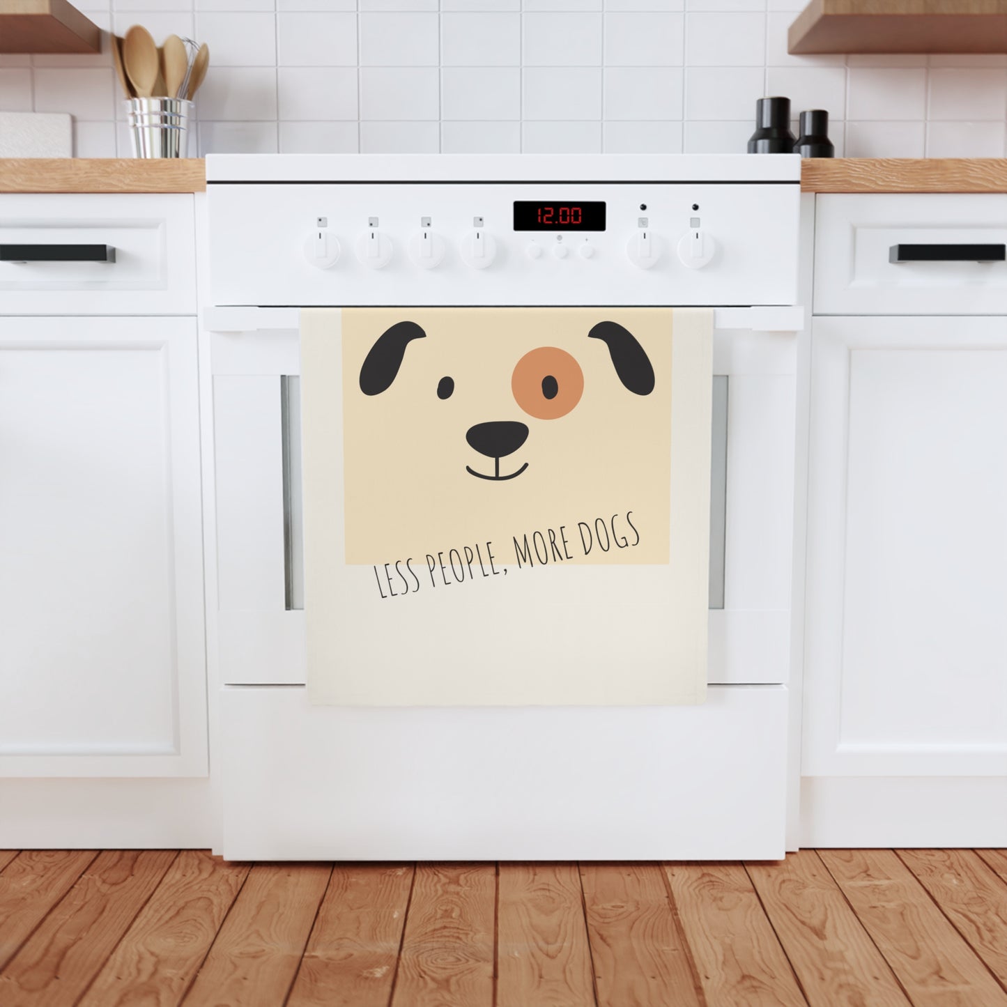 Süßes Geschirrtuch aus Bio-Baumwolle mit Hundemotiv, 50 x 70 cm, umweltfreundliches Küchentuch, Badezimmerhandtuch
