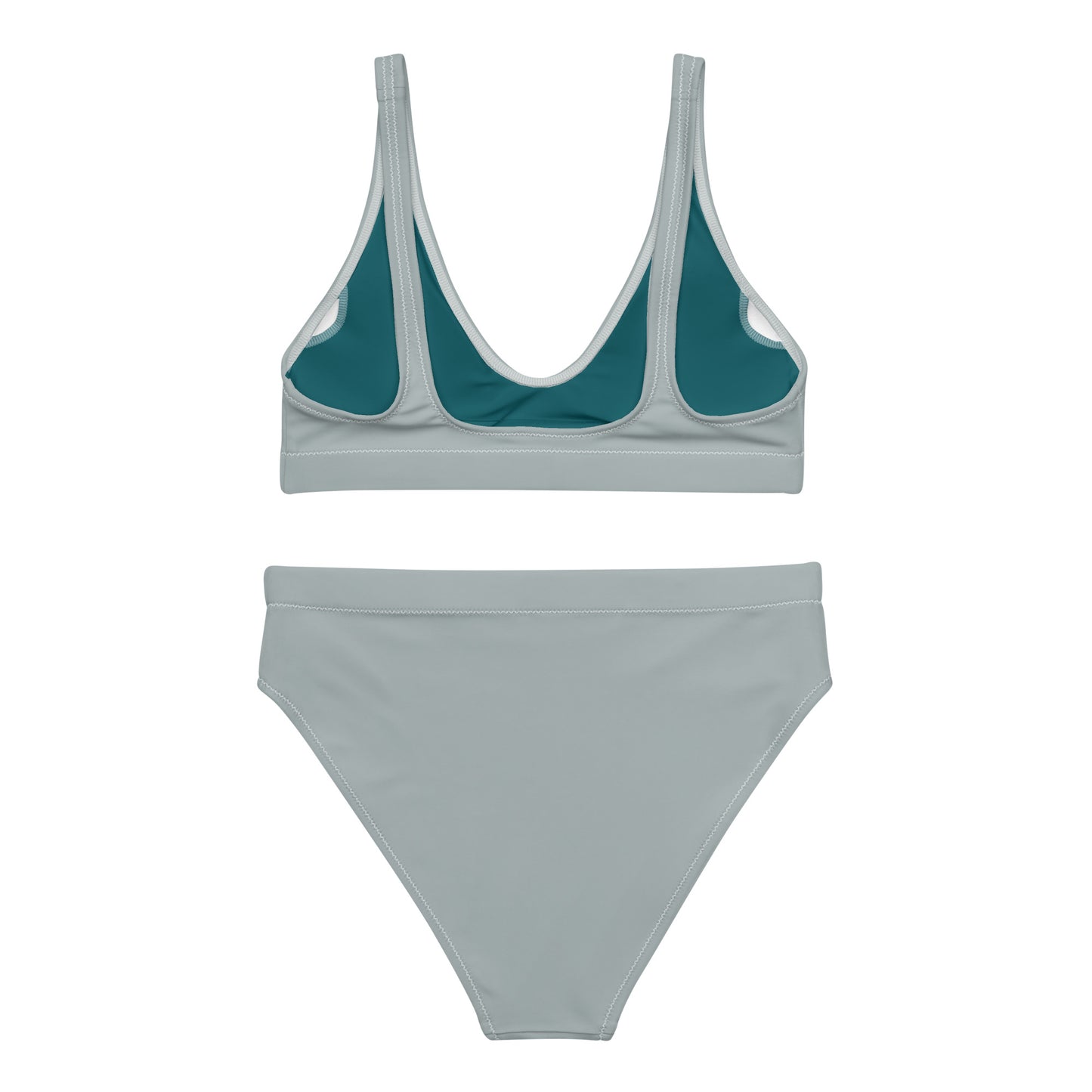 Ash grey Recycled high-waisted bikini set