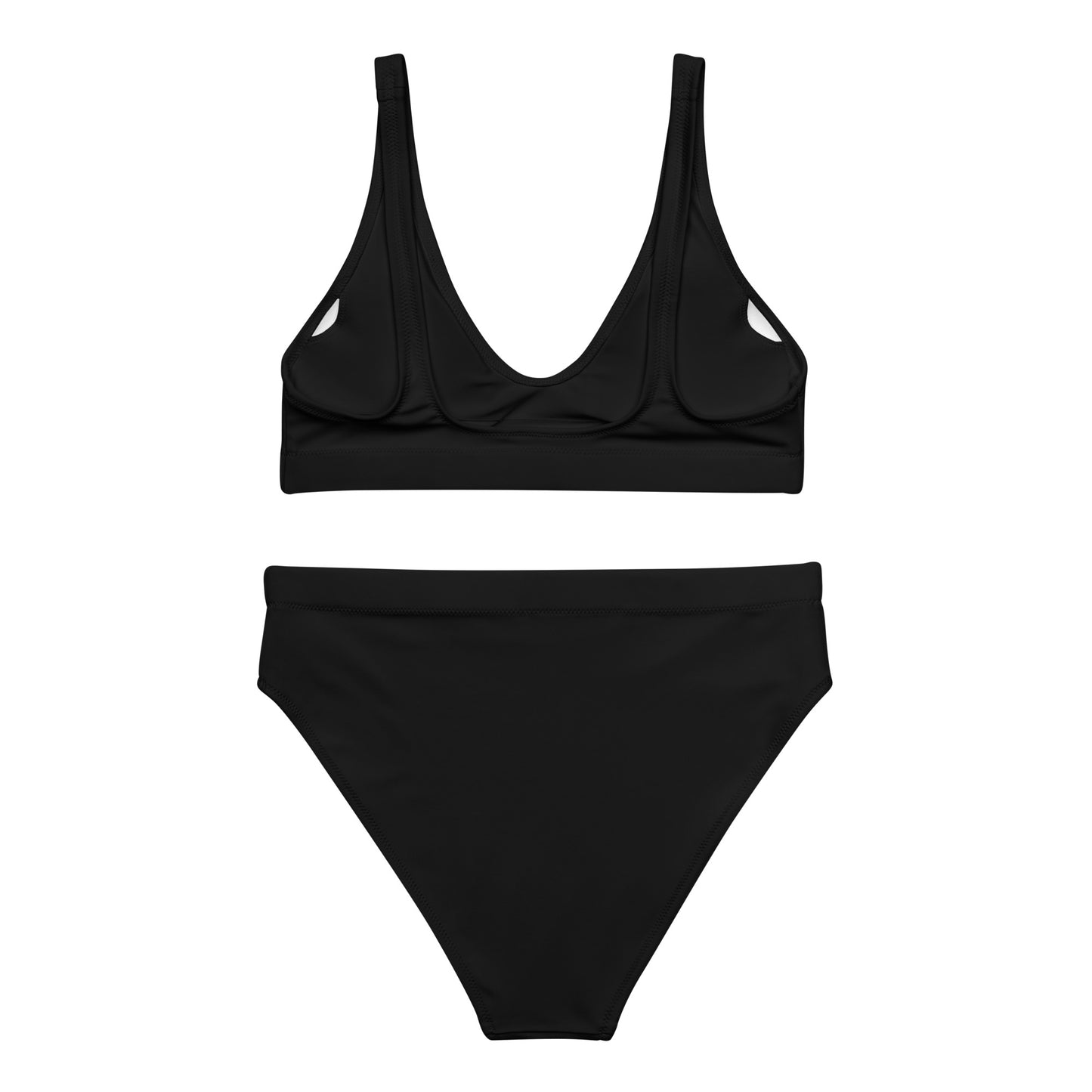 Black rPET high-waisted bikini set