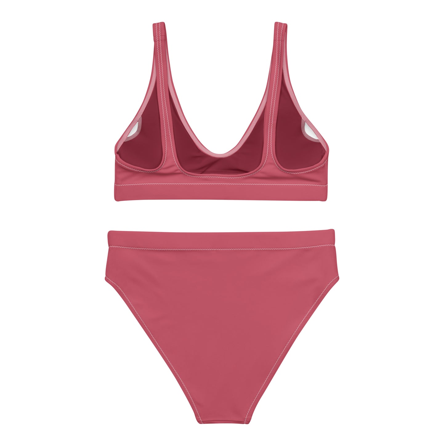 Red rose pink Recycled sport bikini set, sustainable fashion gym bikini