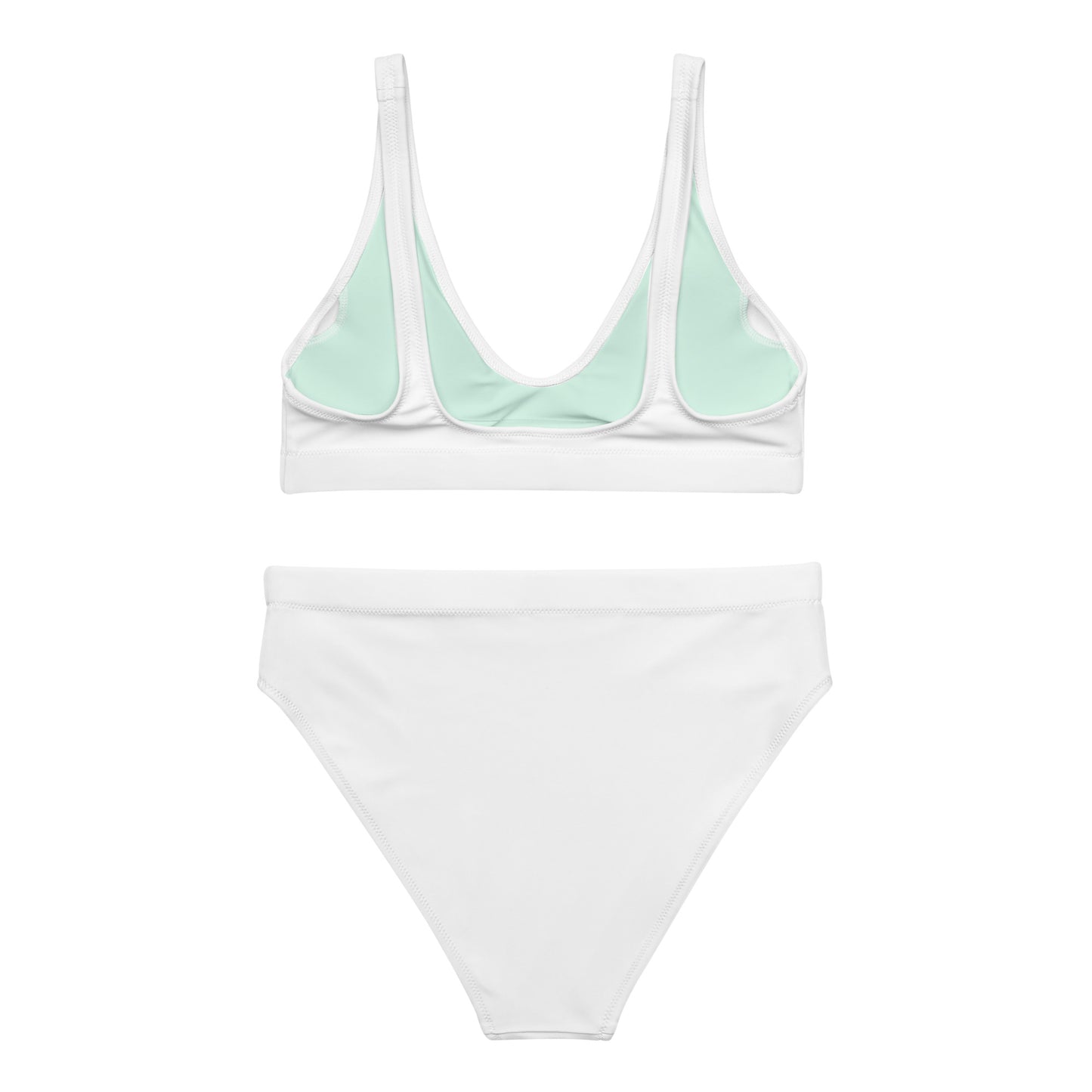 Bikini sport recyclé blanc-menthe