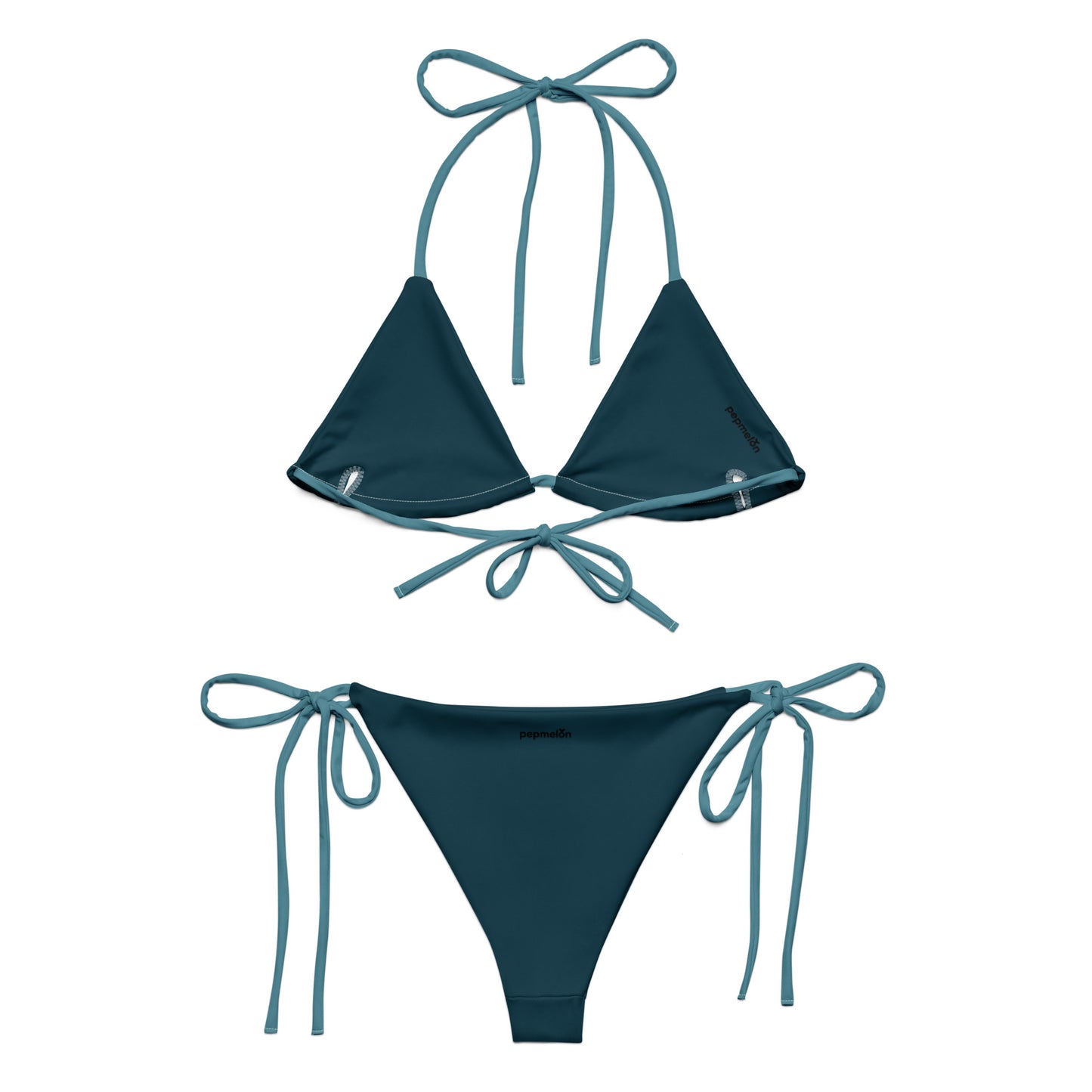 Blue Munsel Türkis Recyceltes String-Bikini-Set umweltfreundlicher Triangel-Bikini doppellagig UPF 50+ umweltfreundlicher Bikini grün