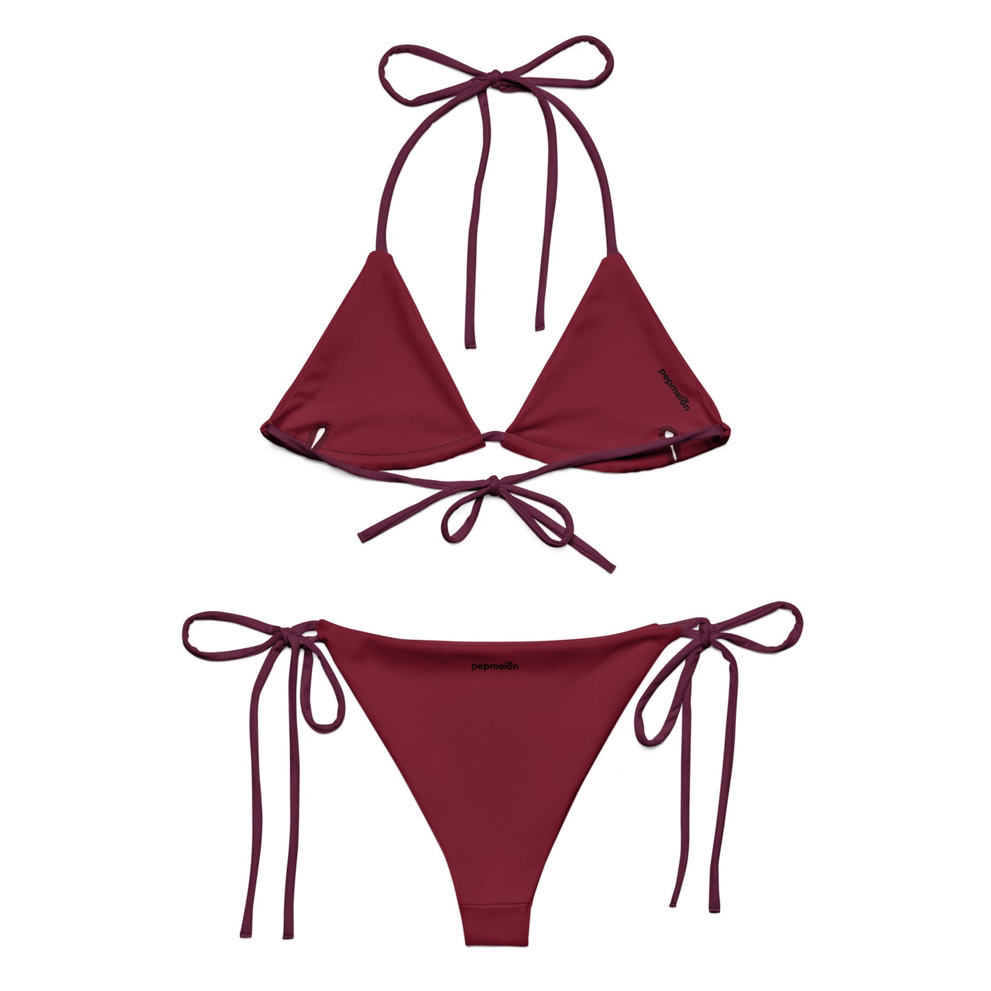 Dark Violet purple Recycled triangle bikini set