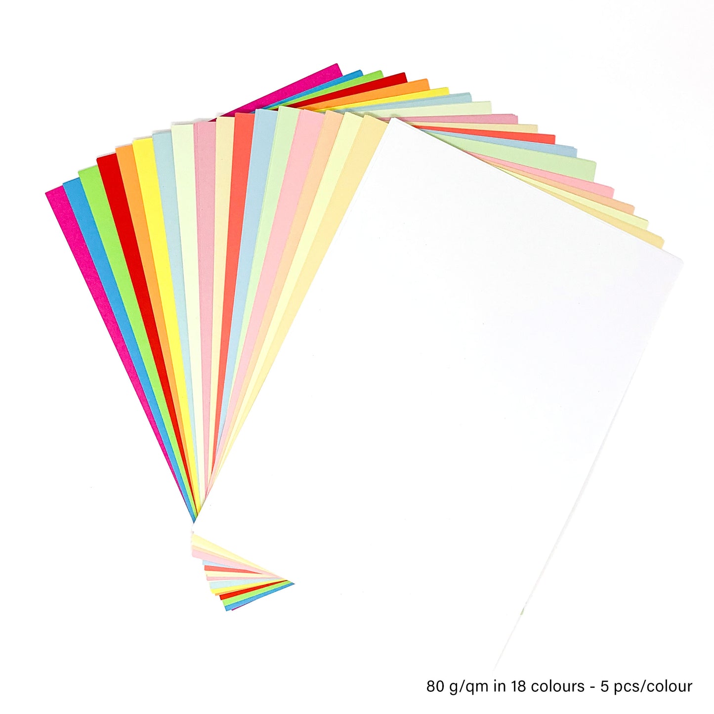 Carta artigianale a colori - 100% riciclata, 4 spessori, 136 pezzi