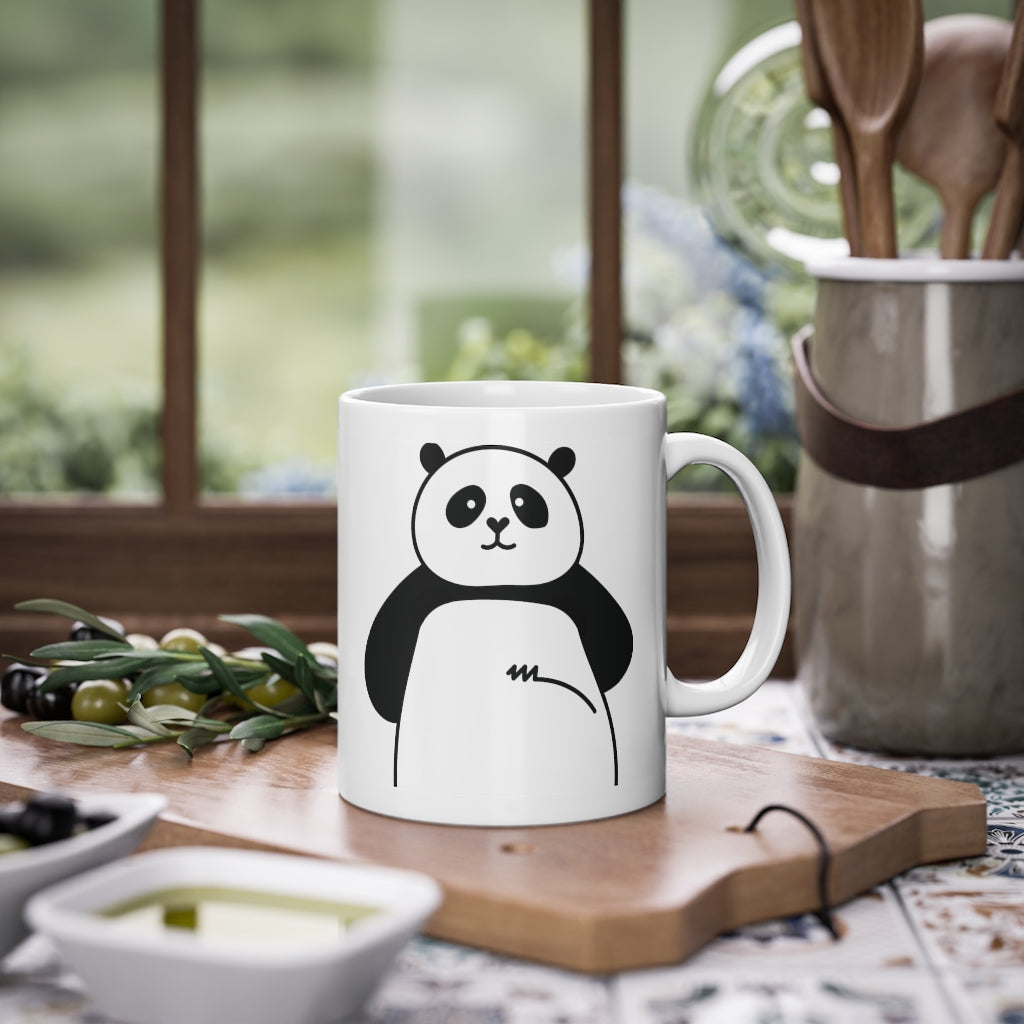 Caneca de urso Panda engraçada, branca, 325 ml / 11 oz Caneca de café, caneca de chá para crianças