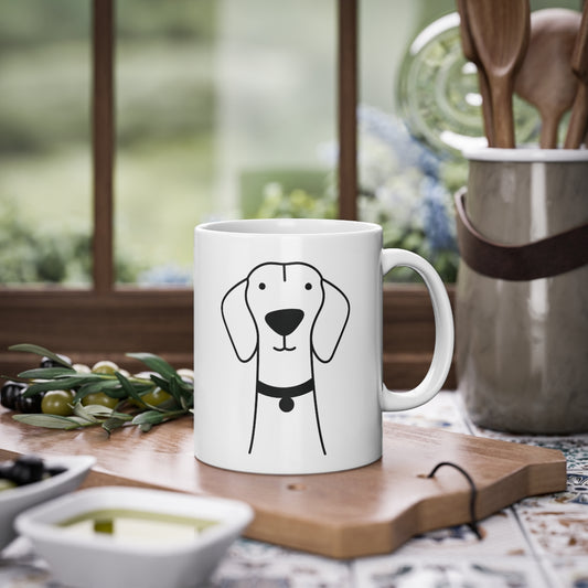 Mug Vizsla chien mignon, blanc, 325 ml / 11 oz Tasse à café, tasse à thé pour enfants, enfants, tasse chiots pour les amoureux des chiens, propriétaires de chiens