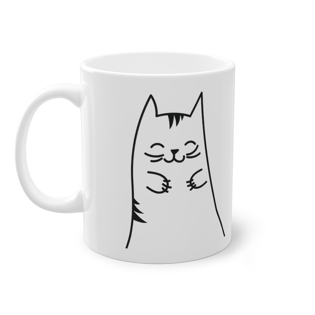 Tazza Kitty simpatica tazza per gatti, bianca, 325 ml / 11 oz Tazza da caffè, tazza da tè per bambini