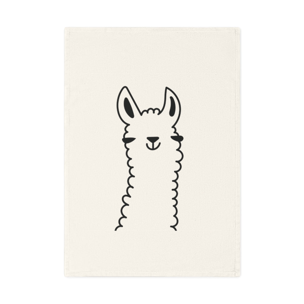 Llama Cotton Tea Towel, 50 x 70 cm, organic cotton, eco-friendly llama kitchen towel, bathroom hand towel with llama