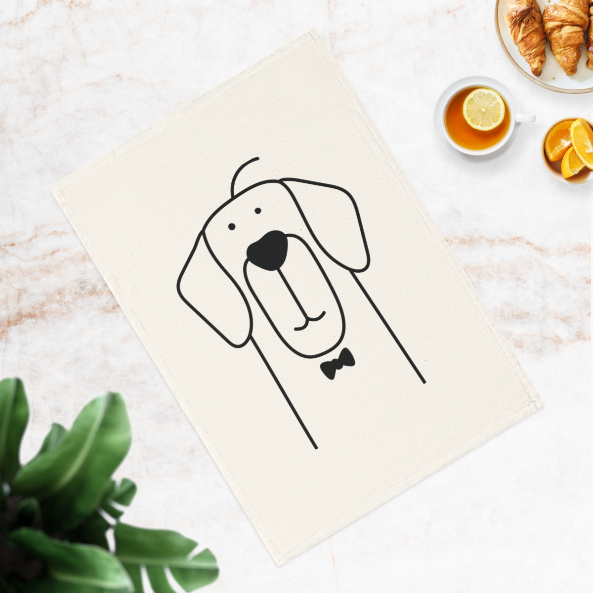 Retriever Hund Baumwolle Geschirrtuch, 50 x 70 cm, Bio-Baumwolle, umweltfreundliches Hunde-Küchentuch, Badezimmerhandtuch mit Welpen