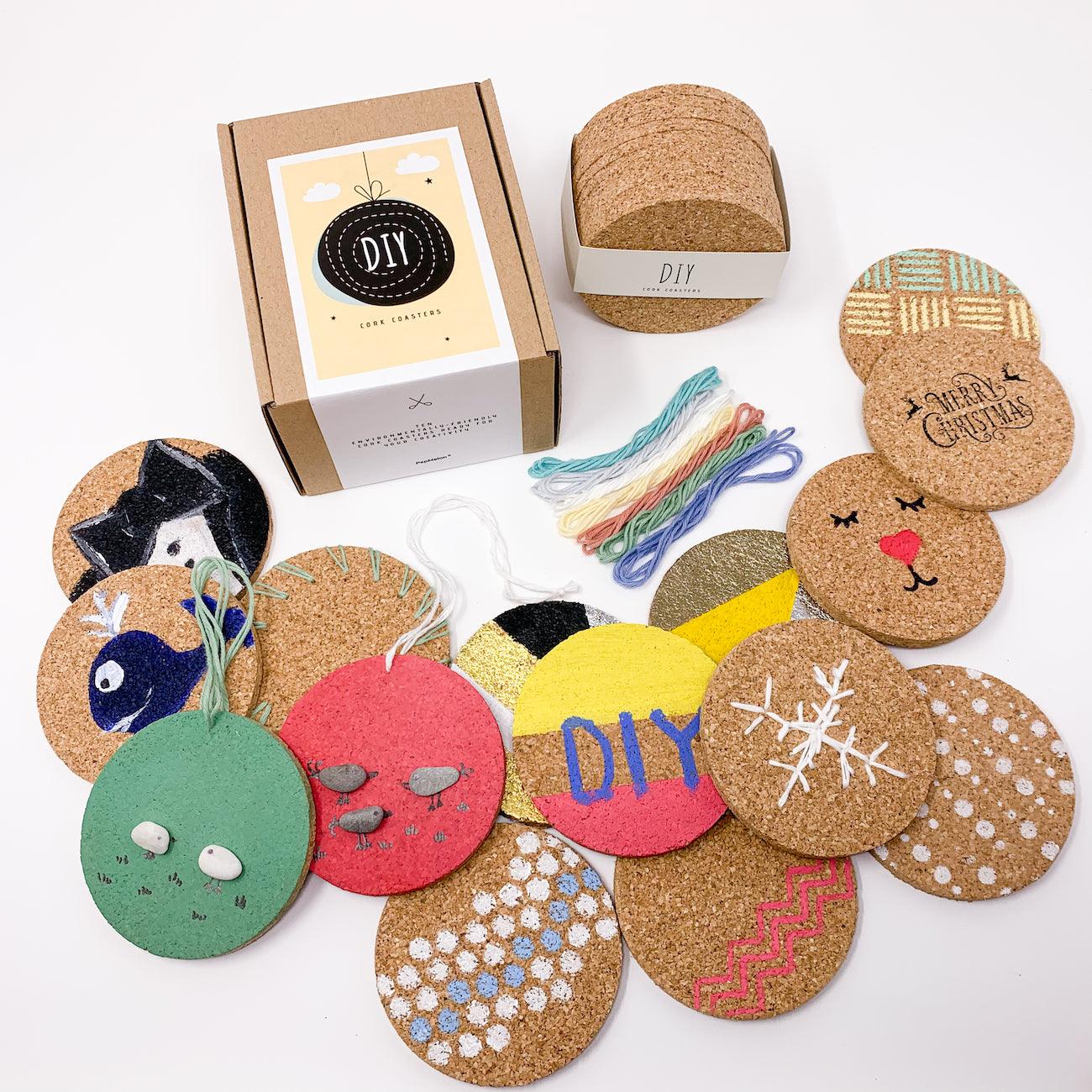 DIY Creative cork coaster set for self made decoration, gift present