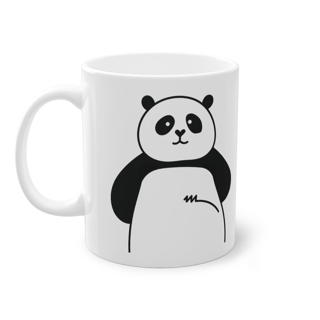 Taza Panda Taza divertida de oso, blanca, 325 ml / 11 oz Taza de café, taza de té para niños